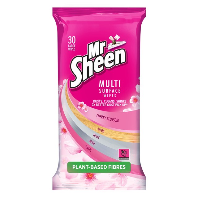 Mr Sheen Cherry Blossom wipes 30 per pack, imported from the UK