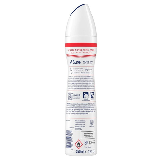 Sure Women's Anti-Perspirant Deodorant Spray Watermelon Fresh 250ml (British brand)