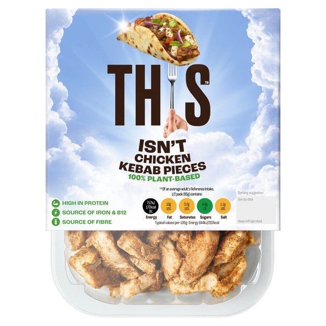 THIS plant-based kebab pieces shawarma spices - British product