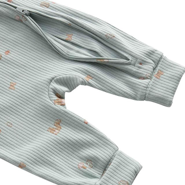 M&S girls cotton-rich woodland print sleepsuits ivory 3-6 months, imported from the UK