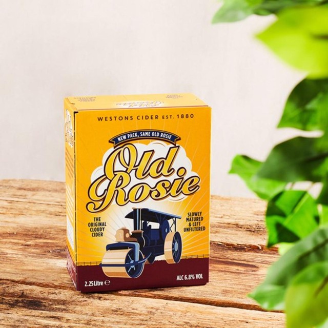 Old Rosie cloudy cider bag in box 2250ml, imported from the UK