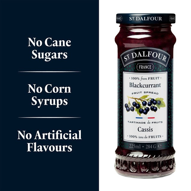 St Dalfour blackcurrant fruit spread 284g (British brand)