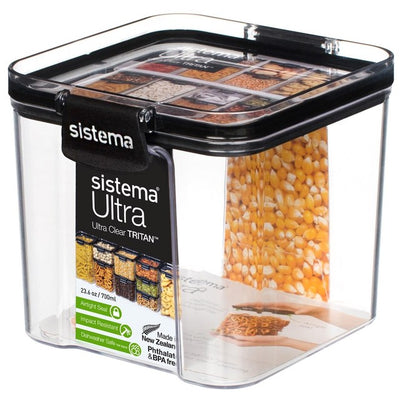 M&S Sistema Ultra Tritan Square Airtight Food Storage Container 700ml- Buy online at McGrocer
