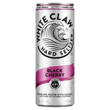 White Claw black cherry hard seltzer 330ml can, imported from the UK