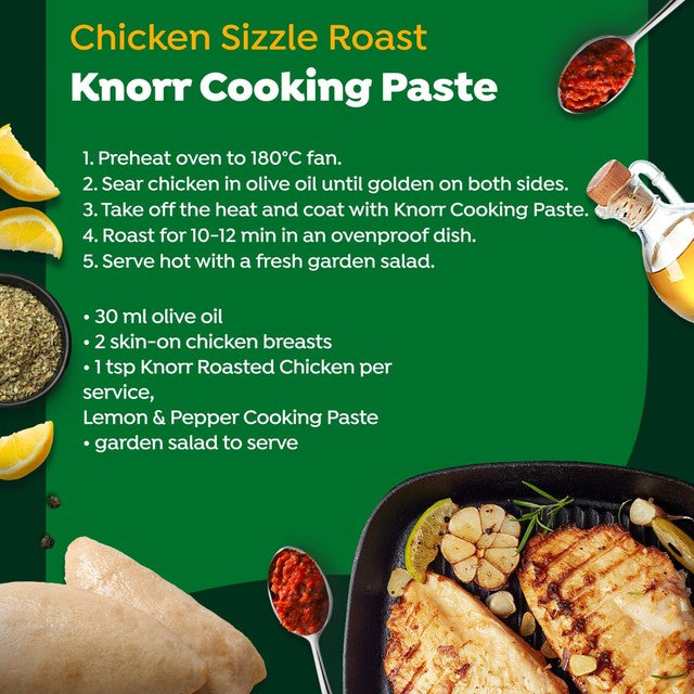 Knorr roasted chicken lemon and pepper cooking paste 165g, UK version
