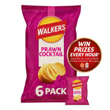Walkers Prawn Cocktail Potato Crisps 6 Pack (British brand)