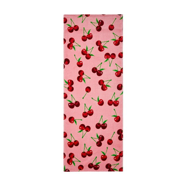 Catherine Lansfield cherries sun lounger towel, imported from the UK