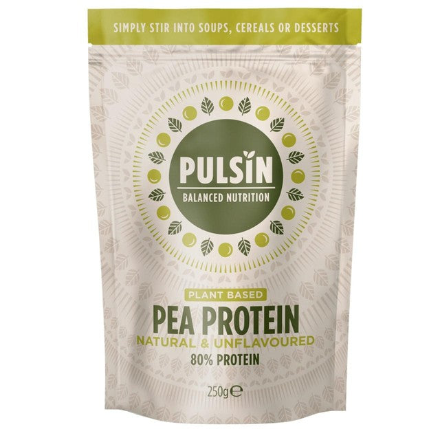 Pulsin unflavoured pea protein powder 250g, imported from the UK