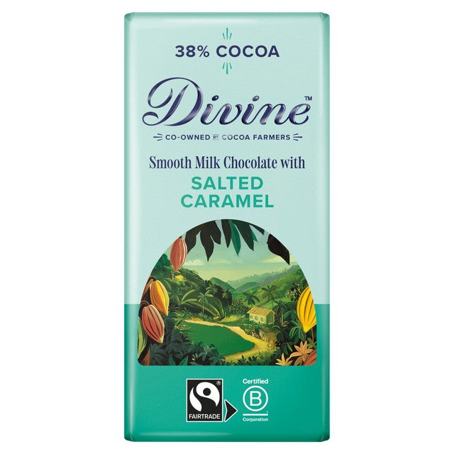Divine milk chocolate with salted caramel bar 90g - British product