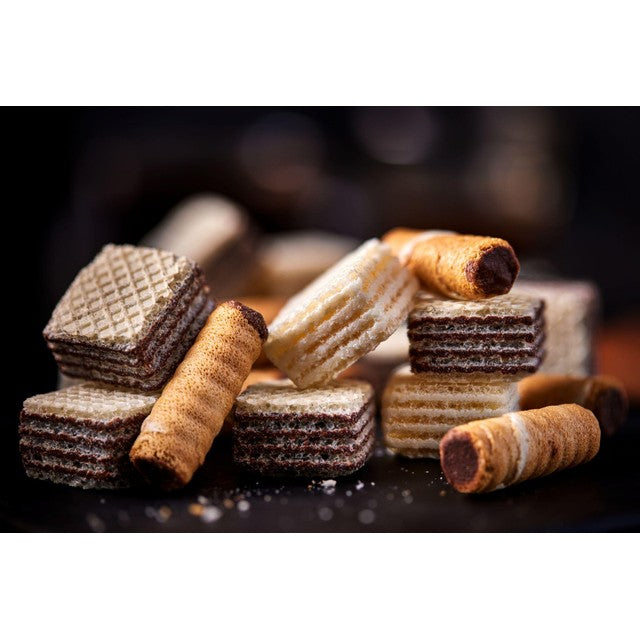 M&S chocolate mini wafer squares biscuit 125g, imported from the UK