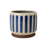 Burgon & Ball blue stripe indoor stoneware pot 16cm (British brand)