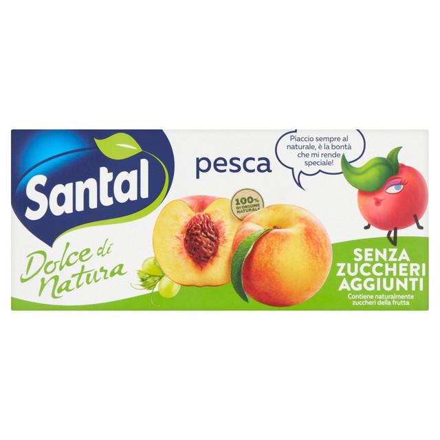 Santal no sugar peach juice drink 3 x 200ml (British brand)