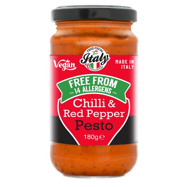 Free From Italy Chilli & Red Pepper Pesto 180g - British product