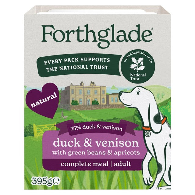 Forthglade wet dog food duck and venison with beans and apricot 395g - British product