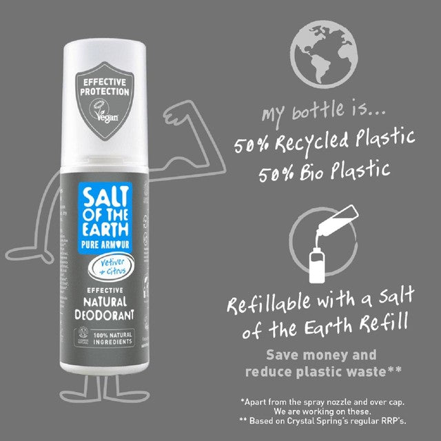 Salt of the Earth Vetiver & Citrus deodorant spray 100ml (British brand)