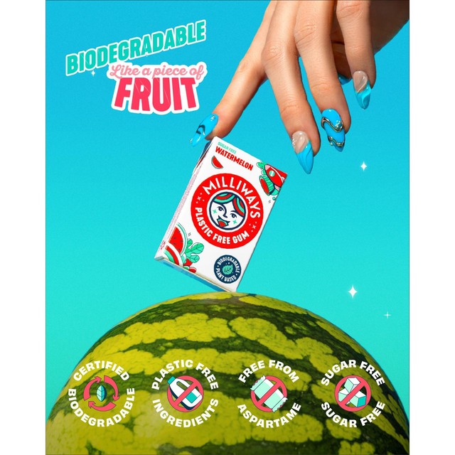 Milliways Watermelon Chewing Gum 19g, imported from the UK
