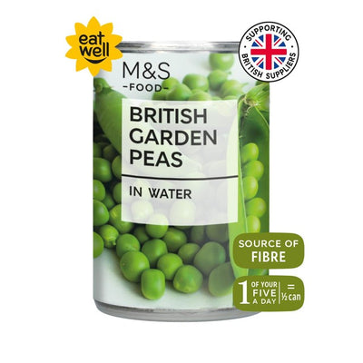 M&S Gartenerbsen in Wasser, Erbsen aus der Dose, 290g