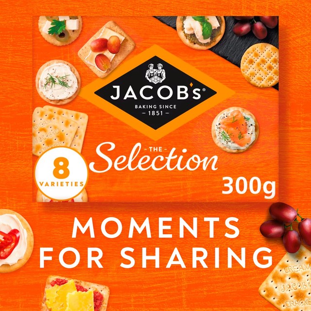 Jacob's Biscuits for Cheese 8 Variety Assortment 300g, imported from the UK