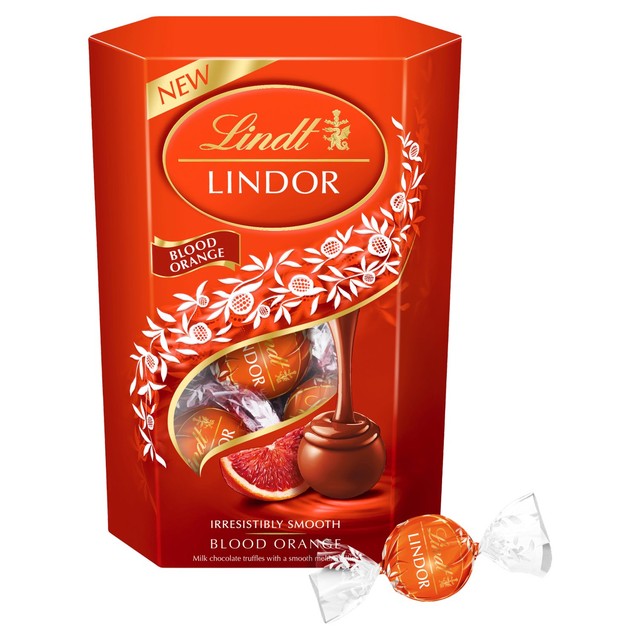 Lindt Lindor blood orange milk chocolate truffles 200g, UK version