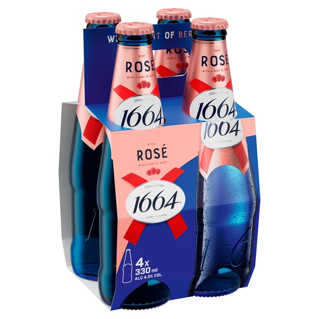 Kronenbourg 1664 Blanc Rose beer 4 x 330ml (British brand)