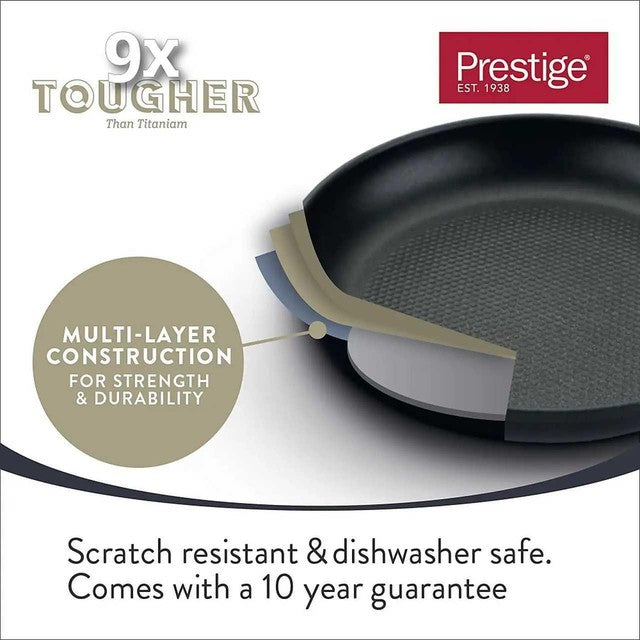 Prestige 9× Tougher Aluminium Non-Stick All Hob Wok 29cm, imported from the UK