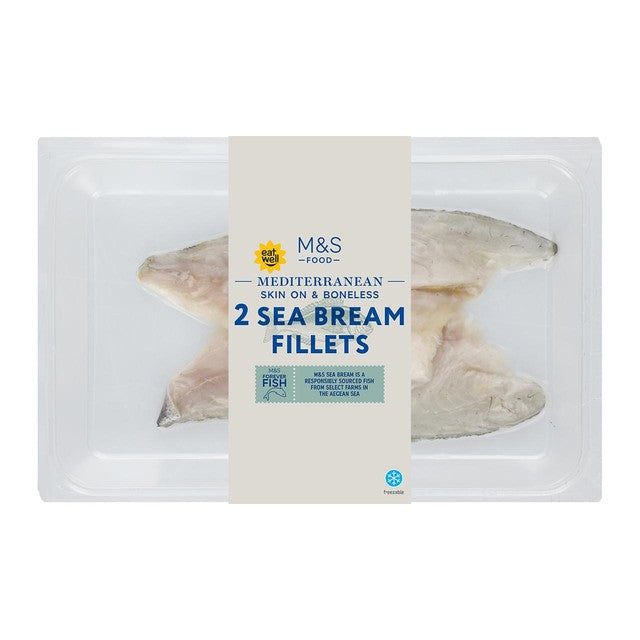 M&S Mediterranean Sea Bream Fillets 180g, imported from the UK
