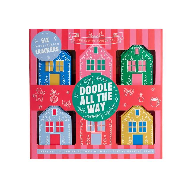 Christmas Crackers with Drawing Game Set, 6-Pack