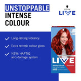 Schwarzkopf LIVE Intense Colour 035 Real Red permanent hair dye, imported from the UK