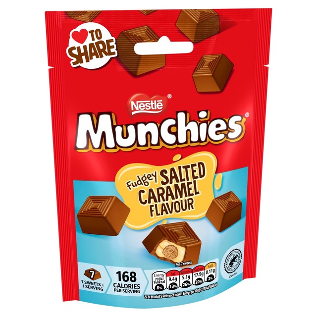 Munchies Fudgey Salted Caramel sharing bag 97g - British product