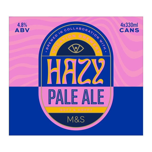 M&S Hazy Pale Ale 4x330ml, imported from the UK