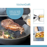 KitchenCraft large chip fryer with basket and lid 20cm, UK version