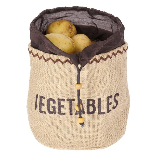 Natural Elements Vegetable Jute Sack 21cm x 21cm x 20cm, imported from the UK