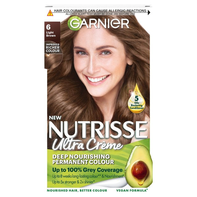 Garnier Nutrisse Sandalwood 6 Light Brown hair dye, UK version