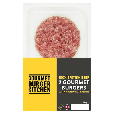Gourmet Burger Kitchen Burgers de bœuf britanniques sel et poivre 342g