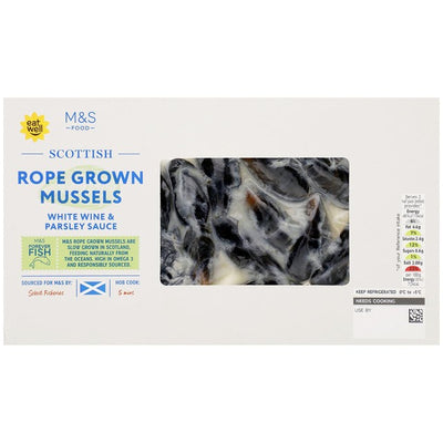 M&S M&S Blåskjell i Hvitvin og Persillesaus Sjømatmåltid 500g- Kjøp online hos McGrocer