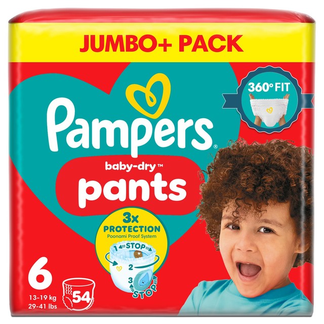 Pampers Baby-Dry nappy pants size 6 15kg+, imported from the UK