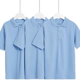 M&S unisex stain resist polo shirt blue 12-13 Y, imported from the UK