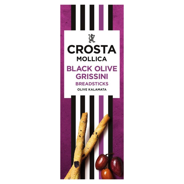 Crosta & Mollica black olive breadsticks 140g - British product
