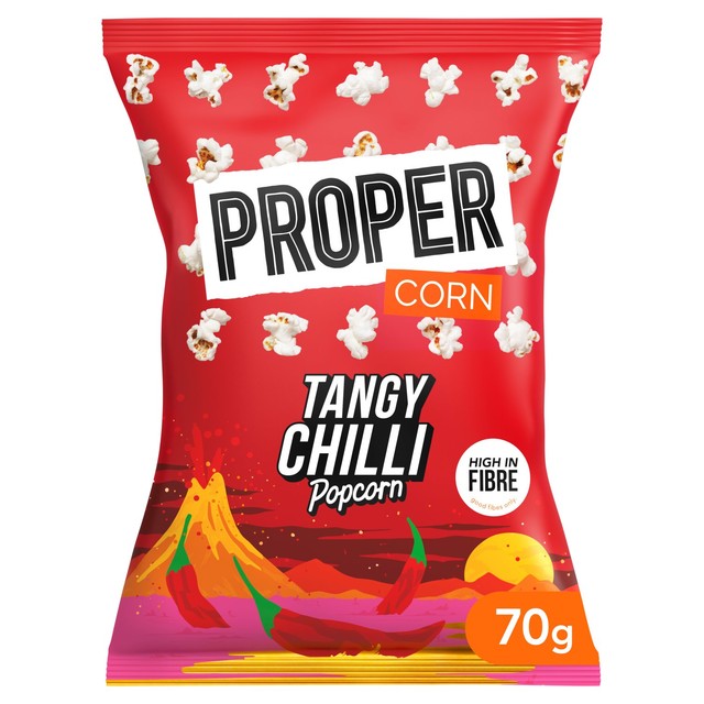 Propercorn Tangy Chilli Popcorn 70g, imported from the UK