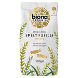 Biona organic spelt fusilli white pasta 500g - British product