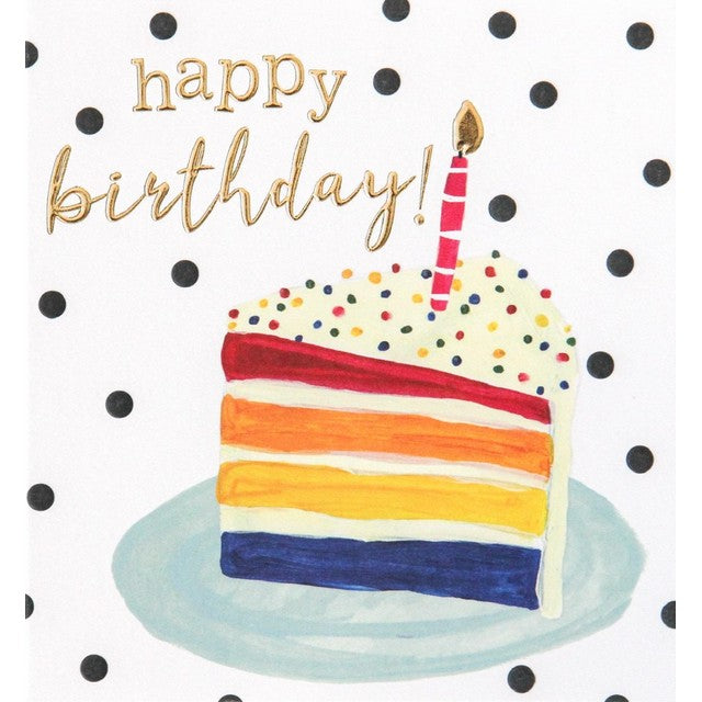 Caroline Gardner birthday card rainbow cake 146mm x 140mm - British product