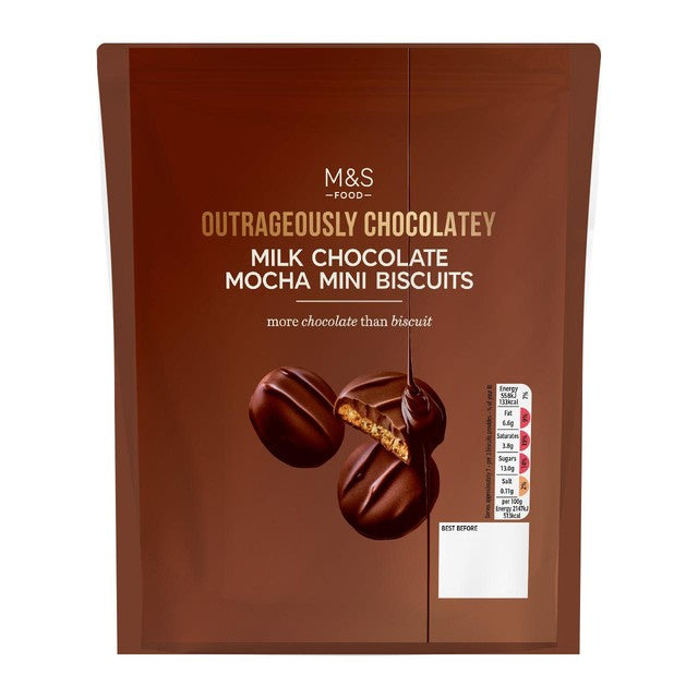 M&S mocha mini biscuits in a pouch - British brand