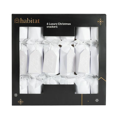 Habitat Luxus-Weihnachtsknaller Verdrehte Fässer Weiß 6er-Pack