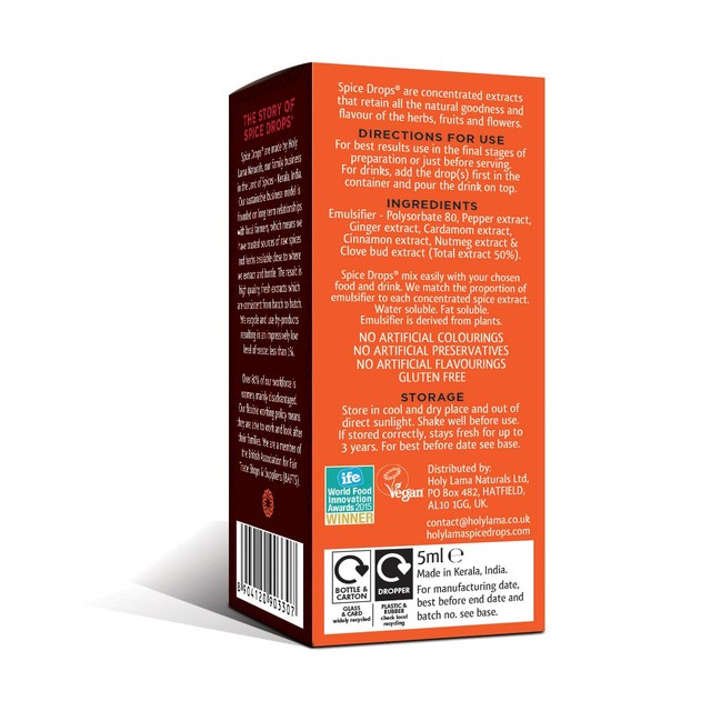 Holy Lama Spice Drops chai spices extract 5ml (British brand)