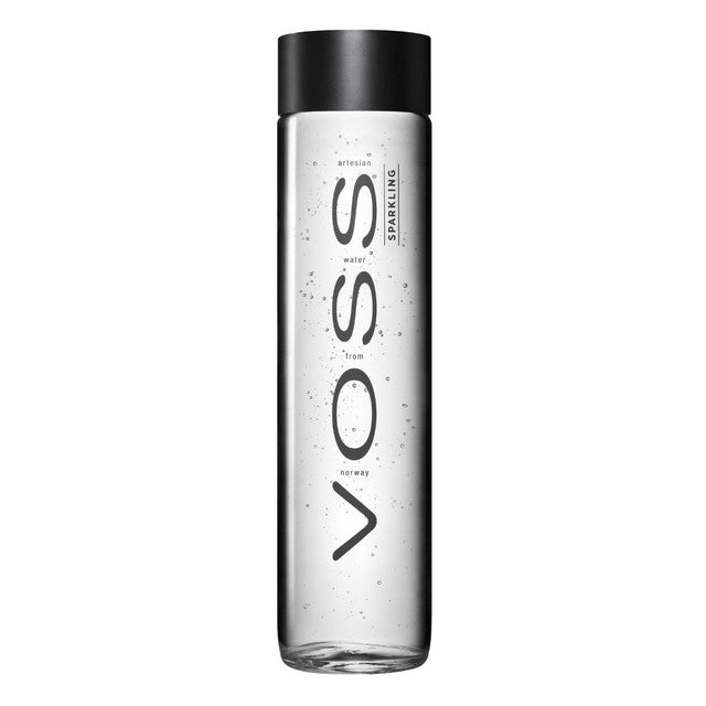 Voss sparkling artesian water glass bottle 800ml (British brand)