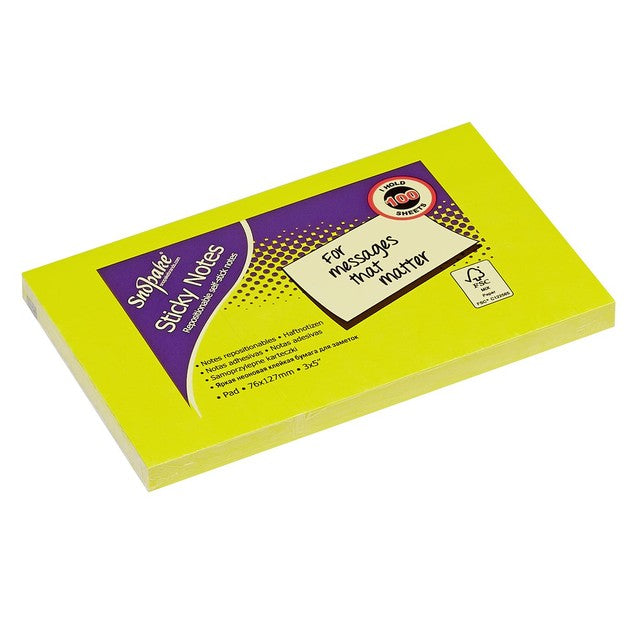 Snopake Sticky Note Cube Neon Assorted Pack 6 Pads (British brand)