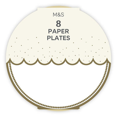 Assiettes en papier blanc M&S 23 cm