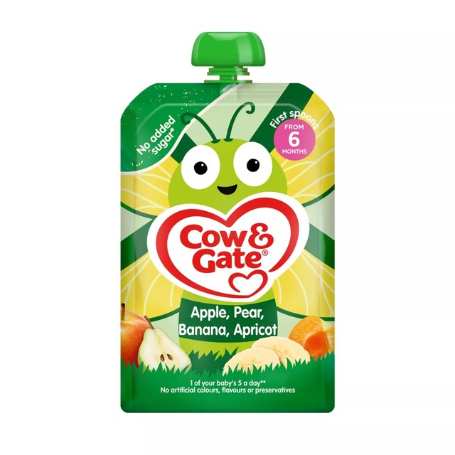 Cow & Gate apple pear banana apricot baby food pouch 100g - British product