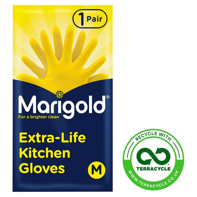 Marigold Extra Life rubber gloves Kitchen Medium, imported from the UK