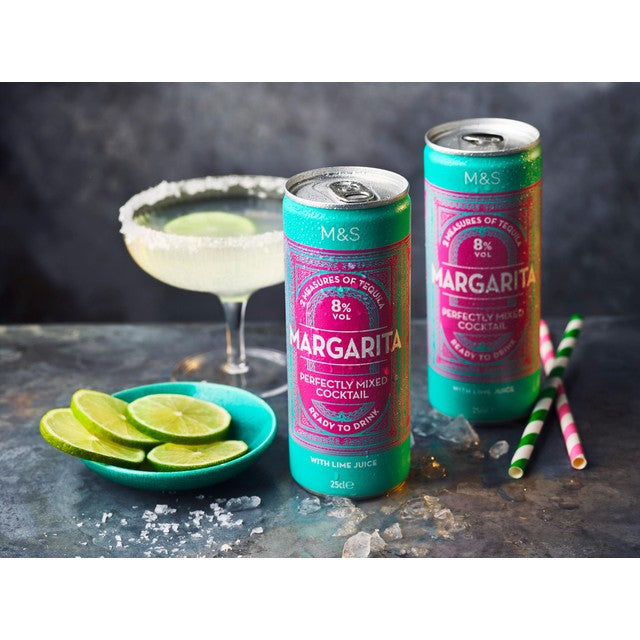 M&S Margarita canned cocktail 250ml, imported from the UK